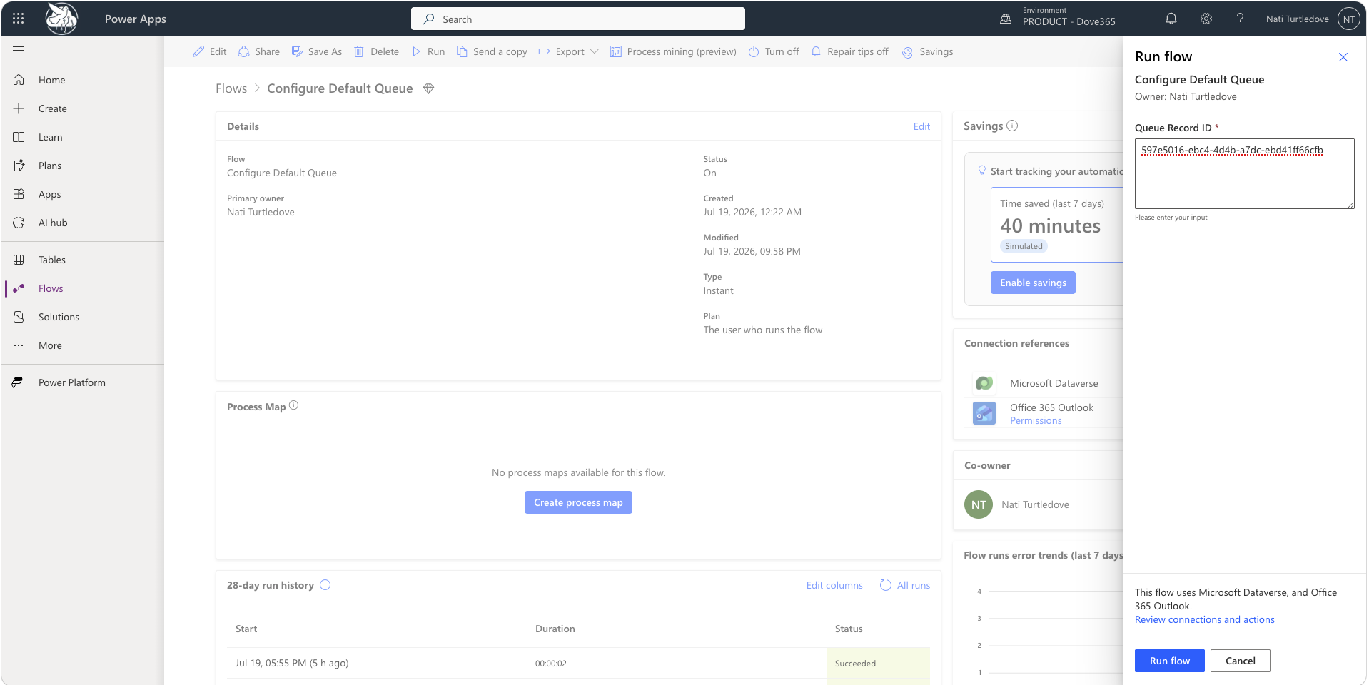 Dove365 Support configure default queue flow